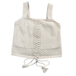 Ryegrass Knit Tank Camisole Sweater Women XS Sandshell Boho Cottagecore Crop NWT